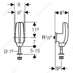 Geberit Смывное устройство для писсуаров HyTronic 115.805.46.1 сенсорное – фотография-2